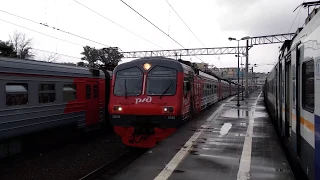 "Победный поезд" – ЭД4М-0380, отправление на Курском вокзале.