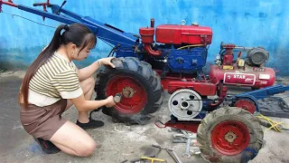 Genius Girl. Repair Complete Restoration Gearbox Of A Diesel. Agricultural Machine Engines: Part 2