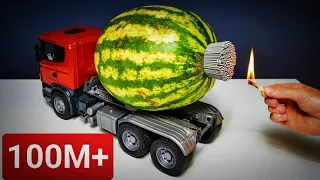 Fun Experiment, Watermelon Jet Truck, Shockwave experiment, 5000 sparklers vs watermelon
