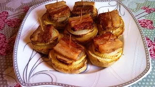 Картофель Запеченный с Салом / Запеченная Картошка с Салом / Простой Рецепт (Вкусно и Быстро)
