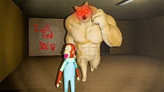 CHASED BY A GIANT BUFF DOGE IN THE BACKROOMS (Backrooms Buff Doge Horror Game)