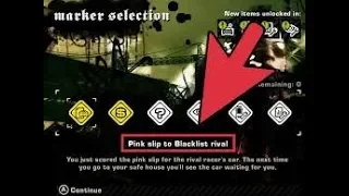 Which Marker You Need To Select To Get The Blacklist Racer Car In NFS MW 2005