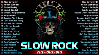 Bon Jovi, Aerosmith, GNR, Scorpions, U2, Nirvana - Best Slow Rock  80s 90s Collection