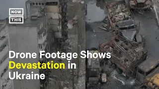 Drone Captures Aftermath of Battle in Borodyanka, Ukraine #Shorts