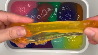 Mixing Store Bought Slime with Glitter and Foam Beads | ASMR Slime