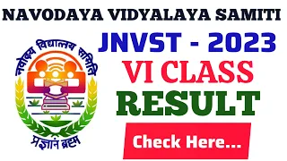 JNVST - 2023 | 6th Class Navodaya Result out. How to check JNVST 6th class Navodaya Result