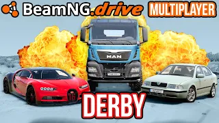 DERBY SE ŠKODOVKAMI, NÁKLAĎÁKY A SPORŤÁKY! | BeamNG.drive Multiplayer #05