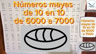 Números mayas de 10 en 10 de 6000 a 7000