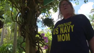 Navy mom literally wears pride on her shirt