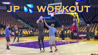 📺 Jordan Poole workout/threes at Warriors pregame before LA Lakers on Opening Night at Staples