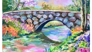 How to Paint a Heavenly Bridge with Ginger Cook for the Beginner Acrylic Artist