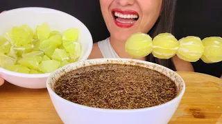 LIMES WITH PEPPER SAUCE SWEET SALTY SPICY SOUR ASMR MUKBANG EATING NOISES JUICY BIG BITES NO TALKING