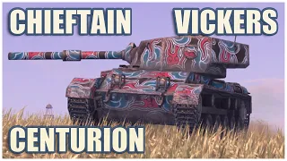 Chieftain Mk.6, Vickers Light & Centurion 7/1 • WoT Blitz Gameplay