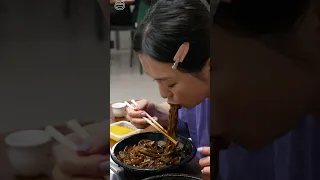 Sneak peek at Jajangmyeon mukbang #shorts