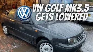 VW GOLF MK3 5 CABRIO GETS LOWERED IN AN HOUR