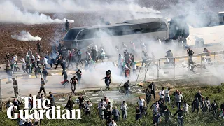 Turkish police fire tear gas and water cannon as pro-Palestine protesters storm US base