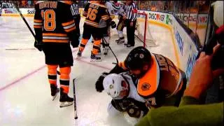 Milan Lucic vs Matt Cooke  Behind the Net - June 5 2013 HD Game 3