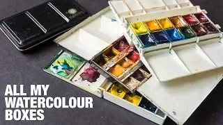 Almost All my Watercolour Palette Boxes (2018)