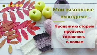 Мои вязальные выходные/ 18.09-19.09/ продвигаю старые процессы или начинаю новые?