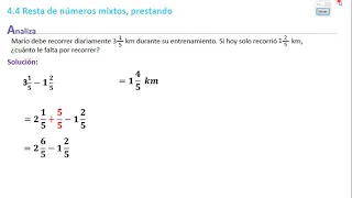 4.4 Resta de números mixtos, prestando