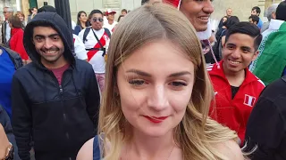🇷🇺⚽️👍Hinchas Peruanos Arman la Fiesta en Moscú #Rusia 2018