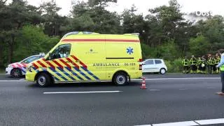 A28 van Zwolle richting Amersfoort afgesloten door ongeluk, twee kinderen ernstig gewond