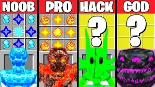 Minecraft Battle: ELEMENTAL MONSTER MUTANT CRAFTING CHALLENGE NOOB vs PRO vs HACKER vs GOD Animation