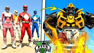 POWER RANGERS vs BUMBLEBEE GIGANTE no GTA 5 ! ( GTA V Mods )