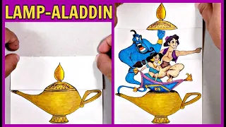 How to Draw Aladdin FOLDING SURPRISE DRAWING | DIY Aladdin and Jasmine