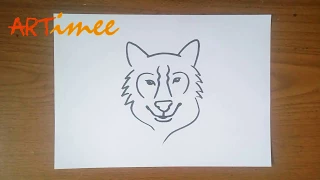 Let's Drawing  a Wolf Face ( Simple & Easy )