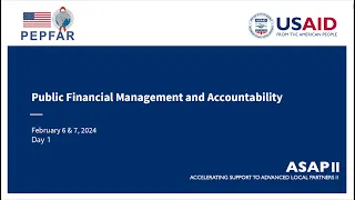 Public Financial Management and Accountability Training- Day 1