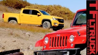 Chevy Colorado Z71 Trail Boss vs Jeep Wrangler Off-Road Mashup Review