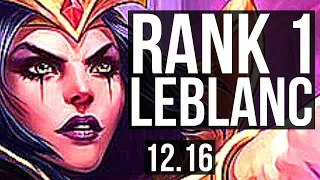 LEBLANC vs ZIGGS (MID) | Rank 1 LeBlanc, 2.2M mastery, 8/2/8, 300+ games | TR Challenger | 12.16