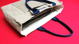 DIY"트윈 지퍼포켓" 토트백 만드는 방법/How to make a "twin zipper pocket" tote bag