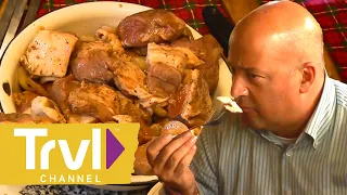 A Russian BBQ Feast Fit For a King! | Bizarre Foods with Andrew Zimmern | Travel Channel