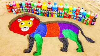 How to make Rainbow Lion with Orbeez, Coca Cola, Mtn Dew, Mirinda, Fanta vs Mentos & Popular Sodas