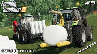 Cutting grass & making silage bales | Animals on Stappenbach | Farming Simulator 19 | Episode 9