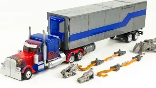 Transformers Movie Leader Class Optimus Prime UFO  Annular Weapon Trailer Vehicle Car Robot Toys