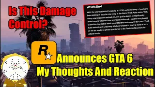 Rockstar Announces GTA 6 My Thoughts And Why I Think This Is Damage Control