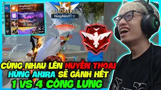 FREE FIRE | CÙNG NHAU LÊN HUYỀN THOẠI TỬ CHIẾN ĐẦU MÙA, HÙNG AKIRA CÒNG LƯNG GÁNH RANK ĐỒNG 1 VS 4