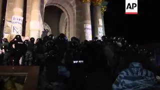 Riot police disperse protest rally in Independence Square