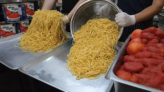 pasta making skills! tomato, basil pasta making - korean restaurant food