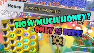 How Much Honey can You Make With Only 25 Bees? | Bee Swarm Testrealm!