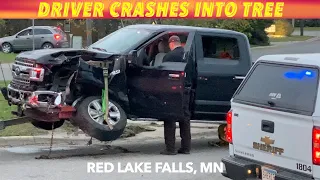 Vehicle Crashes Into Tree In Red Lake Falls, MN Wednesday Morning