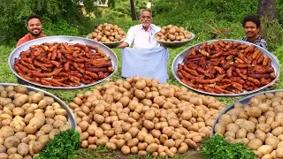 Crispy Potato Fingers Recipe | Homemade Crispy French Fries Recipe Cooking by our grandpa