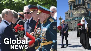 Putin addresses soldiers at new Russian armed forces cathedral commemorating Soviet WWII role