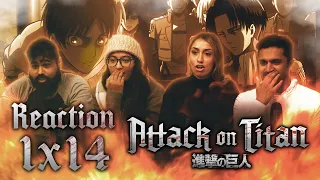 Attack on Titan DUB - 1x14 Can't Look Into His Eyes Yet - Group Reaction