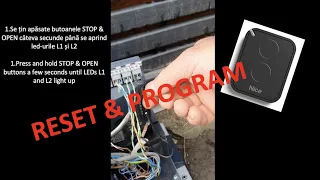 How to program / reset NICE gate system | Cum să programezi / resetezi sistem automat porți NICE