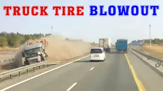 High Speed Tire BLOWOUT. Terrifying Close Calls Caught on Camera.