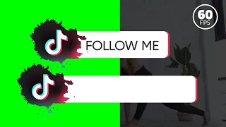 TikTok follow me lower third #4 green screen, Alpha Channel || free download HD 60 fps